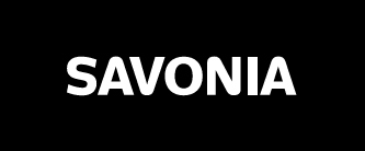 Savonia -logo, mustalla pohjalla valkoisin kirjaimin "savonia".